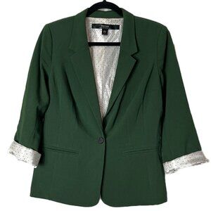KENSIE Size M Dark Green Rebekah Stretch Crepe Blazer